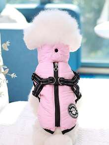 2-In-1 Pet Winter Jacket And Harness Coat, Turtleneck Vest, Thick Autumn/Winter Clothing
