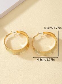 1 Đôi khuyên tai khoen tròn có họa tiết thời trang, phù hợp làm phụ kiện hàng ngày cho nữ giới. - bông tai - Xem 4