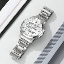 SKMEI 2284 金属多功能模拟数字世界时间钢表防水运动手表男士 Jam Tangan - 均碼 - 查看 4