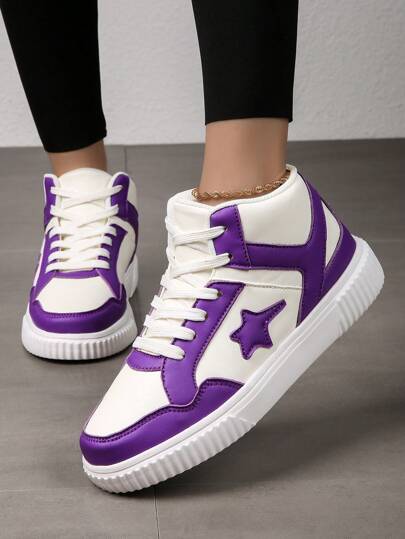 Mid-Top Casual Sport Shoes, Fashionable, Lightweight, Non-Slip, Wear-Resistant, For Men And Women