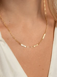 极简主义定制名字项链，女士多条吊坠项链，搭配回形针链，个性化珠宝，可定制刻字，多名字吊坠项链，生日礼物，情人节礼物，家庭礼物，金色，时尚，多彩，复古，潮人，简约，Y2K，2000年代时尚，定制，个性化，独特，送给他的理想礼物，送给她的理想礼物，送给男友，女友，爸爸，妈妈，家人，朋友，周年纪念日，生日，毕业典礼，舞会，派对，女士珠宝，定制时尚刻字项链，复古服饰 - 金色 - 查看 3