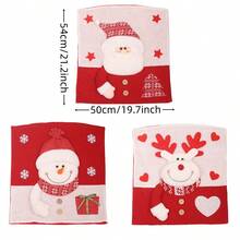 1pc Christmas Chair Cover Reusable Table And Chair Cover Party Decoration Santa Claus Snowman Pattern Chair Cover For Christmas Party Decoration New Year Restaurant Kitchen Supplies - Multicolor - View 2