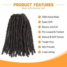Short Dreadlock Crochet Hair Bundles Synthetic Hair Faux Locs 8 Inches Soft Locs Pre-Twisted Locs Braids Dreadlock Locs 20 Strands/Pack Pre-Looped Crochet Hair For Women Daily Use
