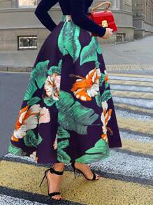 Women's Fashion Floral Print Casual Elegant Skirt, Summer - Multicolor - View 1