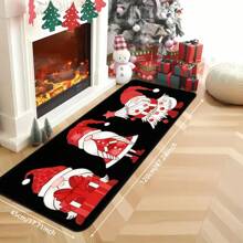 1 件卡通圣诞老人矩形地毯，柔软防滑室内门垫，适用于客厅、卧室、浴室、多种场景