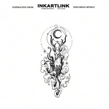 INKARTLINK Revolutionary Tattoo Technology: Semi-Permanent Tattoos, Realistic Tattoo, Stag, Moon, Heartbeat Tattoo, Temporary Tattoo, Waterproof, Authentic Tattoo Appearance, Niche Design Tattoo, Fruit, Plant Tattoo - Black - View 3