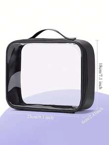 1 件透明拉链美容套装化妆包透明 PVC 化妆包便携式旅行收纳包防水巡航必备防水男士盥洗包沙滩包沙滩必需品沙滩巾收纳包沙滩配件沙滩用品度假包夏季度假必备品旅行必备品 - 彩色 - 查看 2