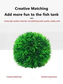 水族箱景觀裝飾，合成塑料草球、草堆，塑料水生植物，魚缸景觀，非真實植物，微景觀裝飾，人工花卉和小草飾品 - 彩色 - 查看 4