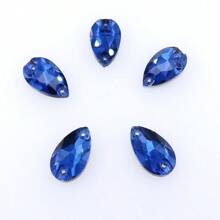 Slim Water Drop Shape Glass Multi Colors Shape Shiny Handmade Sewing Crystal Hand Sewn Rhinestone  Decoration Beads Flat Back With Holes Gems DIY Accessories Sew On Stones Strass For Decorating Clothes, Dress, Bags, Shoes, Brooches, Earrings, Handicrafts - Multicolor - View 31