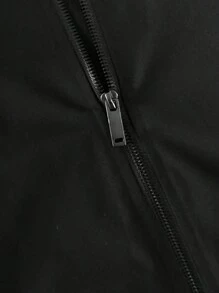 Men Spring Autumn Lightweight Casual Baseball Jacket, Fashion Outerwear With Long Sleeve & Zip Up - Black - View 4