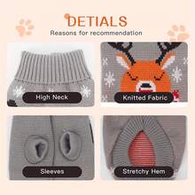 1 pezzo Maglione nuovo per animali domestici per autunno/inverno, Maglione natalizio per gatti, Pullover lavorato a maglia per Barboncino/Corgi (La taglia è piccola, si consiglia di ordinare una taglia in più) - Multicolore - Visualizzare 10