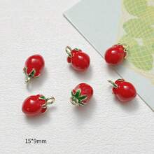 5/Pcs Random Mixed Color Alloy 3D Fruit Pendant DIY For Earrings, Bracelets, Keychains, Bag Charms, Pendant Accessories - Multicolor - View 46