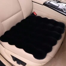1pc Car Plush Seat Cushion Single Seat Cushion Backrest Rear Seat Cushion Winter Plush Car Mat Warm Soft Delicate,The Plush Texture Ensures A Luxurious And Snug Seating Experience,Car Acessesories