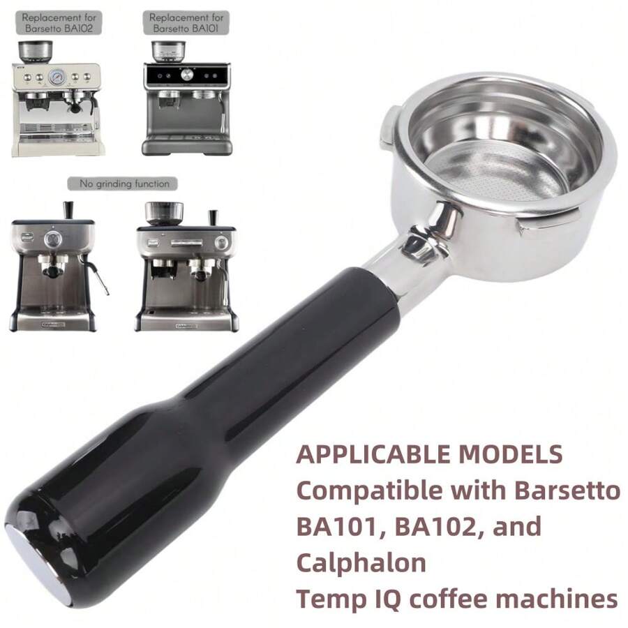 1pc 58mm 3 Ears Thép không gỉ không đáy Portafilter, Tay cầm cốc lọc cà phê thay thế cho Barsetto BA101 BA102 Calphalon Temp IQ - Nhiều màu - Xem 1