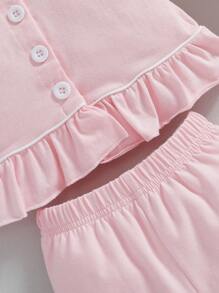 Kleinkind-Schlafanzug-Set mit Knopfleiste für Kleine Mädchen, 9 Monate – 6 Jahre