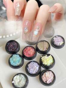 1 Gói Mảnh Vỏ Tự Nhiên Mỏng Nhiều Màu Sắc Ba Chiều Aurora, Trang Trí Móng Tay Tự Làm, Phong Cách Nhật Bản & Hàn Quốc Cổ Điển Hình Trái Tim Bằng Laser, Dành Cho Phụ Nữ, Mẹ, Chị Em Gái, Vợ, Người Yêu, Đám Cưới, Tiệm Làm Móng - Nhiều màu - Xem 6