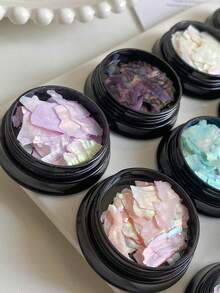 1 Gói Mảnh Vỏ Tự Nhiên Mỏng Nhiều Màu Sắc Ba Chiều Aurora, Trang Trí Móng Tay Tự Làm, Phong Cách Nhật Bản & Hàn Quốc Cổ Điển Hình Trái Tim Bằng Laser, Dành Cho Phụ Nữ, Mẹ, Chị Em Gái, Vợ, Người Yêu, Đám Cưới, Tiệm Làm Móng - Nhiều màu - Xem 3