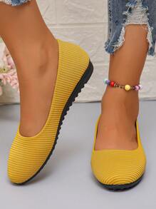 Nouvelles mocassins décontractés, confortables et pratiques pour femmes 2024, disponibles en jaune, bleu, kaki, gris, noir. Chaussures légères et souples pour infirmières/mamans, basses et respirantes pour le travail/l'école - Jaune citron - Voir 2