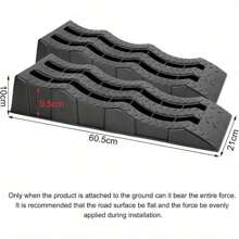 2PCS Car Ramps 4 Ton Plastic Kerb Ramps Wavy Ramp Car Ramps Heavy Duty 3 Step Car Lift Ramps Caravan Leveling Ramps For Home Garage Motorhome Leveling 61X21.5X12CM - Variant1 - View 7