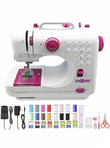 2023new Maquina de Coser Electrica 12 Tipos de Puntadas, Pedal Eléctrico de Doble Uso, Función de Patchwork, Costura de Botones, Cremallera, Costura Cilíndrica, Máquina de Coser Electrica - Tipo de Enchufe A USA (110-127V) - Ver 1