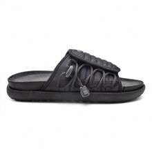 Asuna 2.0 Men's Flip Flops All Black Slide Sports Breathable Classic Breathable Casual Cushioned Slippers - 黑色 - 查看 2