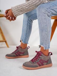 Giày Giày nữ Giày thường ngày cho nữ Giày thể thao thường ngày cho nữ Giày tập luyện phong cách Campus cho nữ Thoải mái, đơn giản và thời trang Giày thường ngày bốn mùa - Màu xám đen - Xem 4