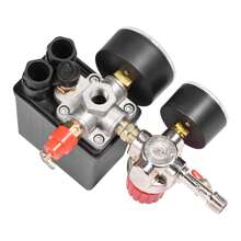 Regulador de válvula de control de interruptor de presión de compresor de aire pequeño con medidores - Negro - Ver 3