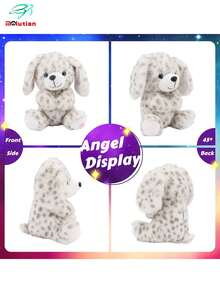 Molutian 2 estilos de peluche de cachorro sentado, juguete de peluche suave de husky con manchas que brilla en la oscuridad, luz nocturna con diseño de cachorro, decoración del hogar y sofá, adornos que iluminan el regalo de cumpleaños del cachorro - Multicolor - Ver 5