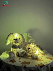 Molutian 2 estilos de peluche de cachorro sentado, juguete de peluche suave de husky con manchas que brilla en la oscuridad, luz nocturna con diseño de cachorro, decoración del hogar y sofá, adornos que iluminan el regalo de cumpleaños del cachorro - Multicolor - Ver 7