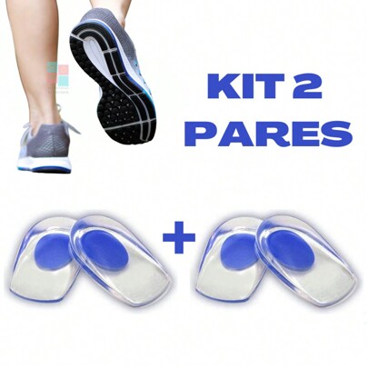 kit 2 Pares de Calcanheira de Silicone Alívio das Dores de Calcanhar Esporão Palmilha Ortopédica Unissex