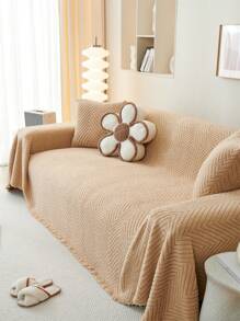 1 件时尚毛绒沙发套，奢华简约柔软亲肤沙发套，防滑防尘防刮，适用于卧室、客厅、书房、聚会场所、1-4 人座沙发、L 型沙发、沙发保护、沙发装饰、秋冬 - 卡其色 - 查看 2