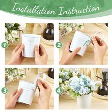 9-Piece Set Of 3 Sizes Balcony Flower Pots, Metal Iron Hanging Flower Pots, Railing Flower Pots, Oval Circular Hanging Bucket Pots With Detachable Hooks, Suitable For Indoor And Outdoor Garden Balcony Fence Wall Decoration (White) - Nhiều màu - Xem 7