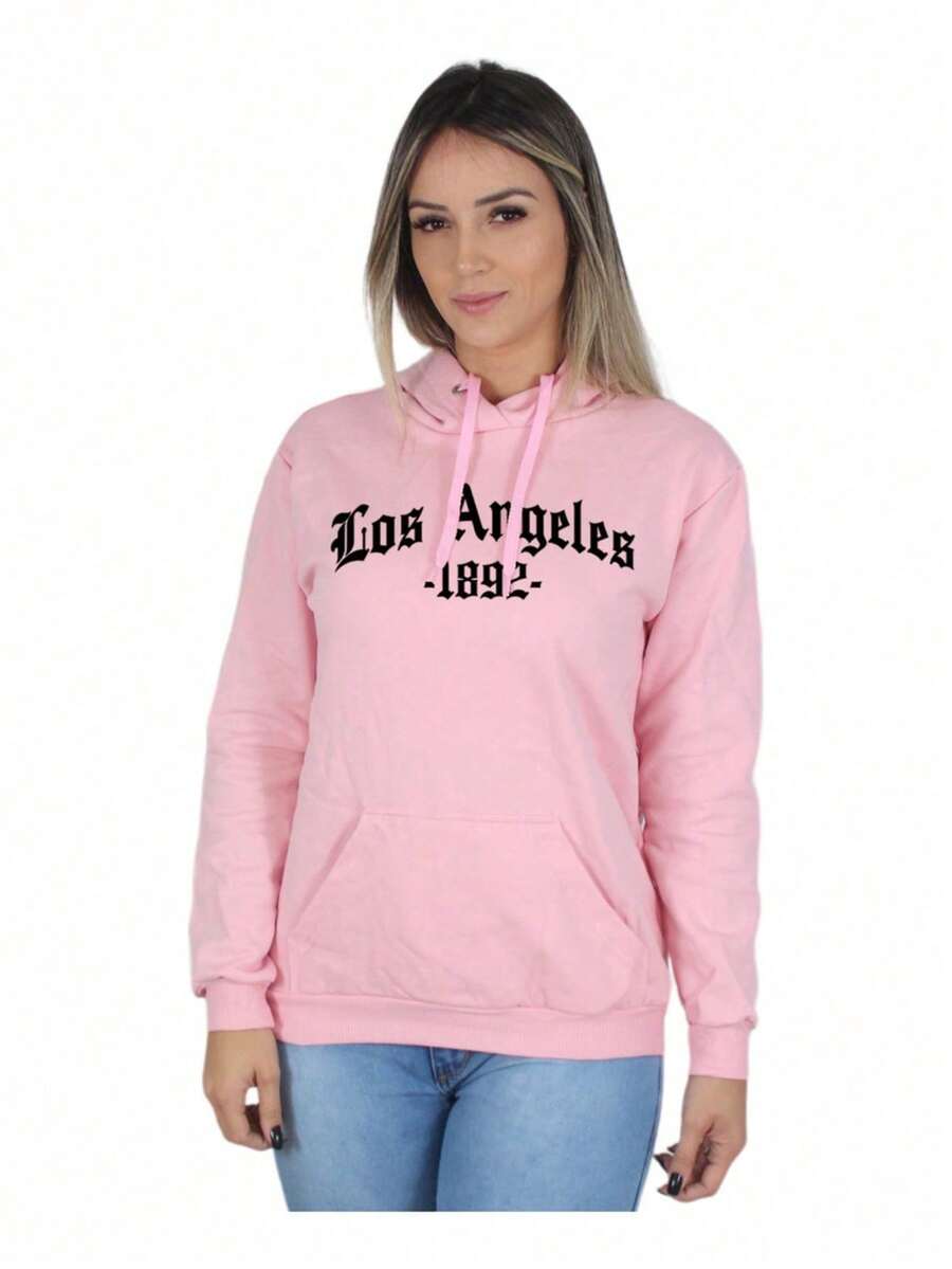 Los Angeles 1892 Women's Casual Cold Weather Sweatshirt - 玫瑰紅 - 查看 1
