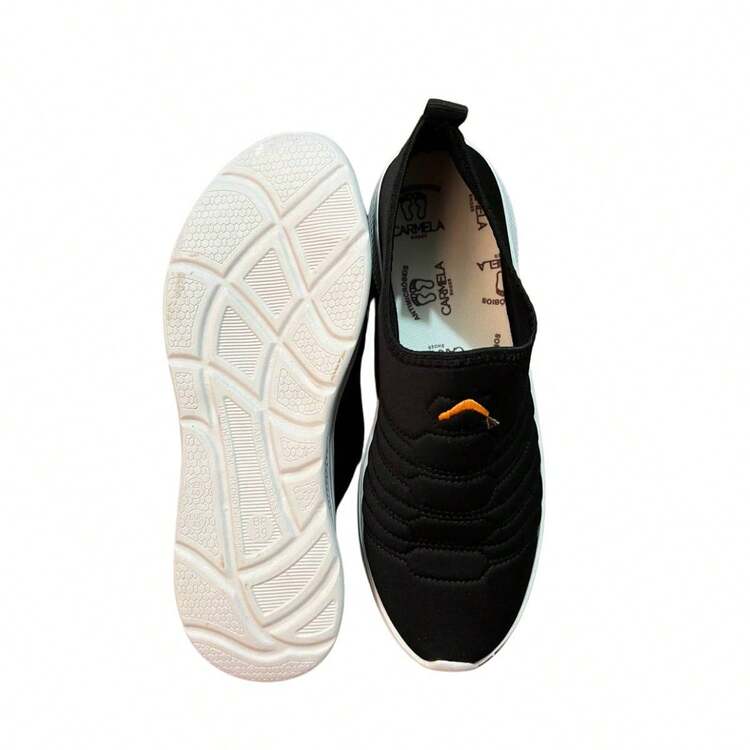 Easy-On Half-Shoe Sneakers For Adults, Sports, Lightweight, Non-Slip, Soft, Comfortable Sole - Black - View 2