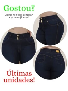 Women's Plus Size Jeans, Elastic, High Waist, Skinny, Shaper, Butt Lifting - 藏蓝色 - 查看 9