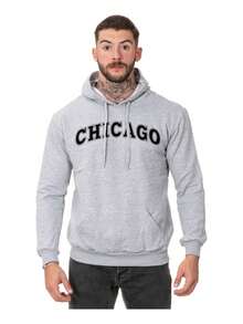 Men's Flannel Sweatshirt Casual Chicago Cold Weather Top - Xám - Xem 1