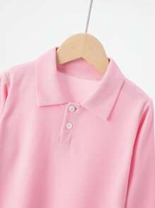 3pcs Young Girls' Long Sleeve Polo Shirt And Casual Long Sleeve T-Shirts Set, Spring Autumn - Multicolor - View 6