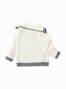 Balabala 婴儿毛衣、艺术针织开衫 - 白色 - 查看 5