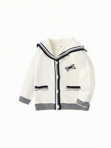 Balabala 婴儿毛衣、艺术针织开衫 - 白色 - 查看 4