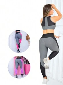 Women Leggings - Blends with Black, Blends with Wheel Pink and Blends with Purple - View 2