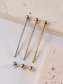 1PC 14G Industrial Scaffold Barbell Surgical Steel For Women Men With CZ Surface Cartilage Earring Body Piercing Jewelry 38mm