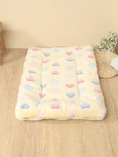 Polyester Material, Cute Design, Breathable, Washable, Thickened Pet Bed Mat, Suitable For Small And Medium Cats And Dogs For Year-Round Use (Suitable For Dogs As Happy As Teddy Bears, Not Suitable For Large Dogs)