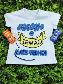 Children's T-Shirt Promoted Big Brother 100% Suedine - trắng - Xem 1