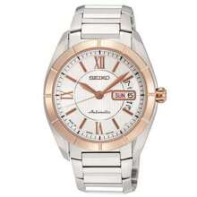 Seiko Presage系列自动机械机芯不锈钢表带日韩表39男士手表白色表盘SRP178J1 - 白色 - 查看 1