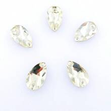 Slim Water Drop Shape Glass Multi Colors Shape Shiny Handmade Sewing Crystal Hand Sewn Rhinestone  Decoration Beads Flat Back With Holes Gems DIY Accessories Sew On Stones Strass For Decorating Clothes, Dress, Bags, Shoes, Brooches, Earrings, Handicrafts - Multicolor - View 30