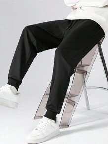 Pantaloni pentru alergare, ușoare, ușoare, cu uscare rapidă, pentru bărbați - Pantaloni sport confortabili, potriviți pentru alergare în aer liber, primăvară/toamnă, amestec de poliester și spandex, pantaloni de alergare, drumeții, centură elastică