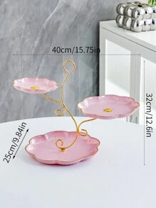 1pc Elegant Flower Shaped 3-Tier Dessert Stand, Suitable For Fruit Display, Family Parties & Candy Bar Christmas Gift - Multicolor - View 9