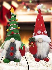 1 Stück Weihnachts-Gesichtslose Puppe Ornament, Weihnachtsdekoration, Heim-Party Dekoration Schlafzimmer Schreibtisch Wichtel Ornamente, für Halloween Thanksgiving Weihnachten Geburtstag, Feiertage, Heim-Party Dekoration Schlafzimmer Schreibtisch Wichtel Puppe, Weihnachtsparty Dekoration Neujahrsparty Geschenk (2 Stile, 2 Größen) - Verschiedenfarbig - Übersicht 5