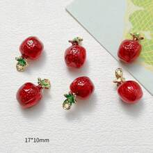 5/Pcs Random Mixed Color Alloy 3D Fruit Pendant DIY For Earrings, Bracelets, Keychains, Bag Charms, Pendant Accessories - Multicolor - View 21