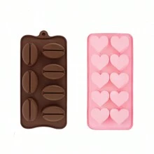1/2 chiếc Khuôn làm đá viên hình trái tim + hạt cà phê 3D Xà phòng kẹo thạch cao thạch hạt cà phê Khuôn silicon 7 khoang Khay làm đá viên hình trái tim 1 oz, Khuôn silicon cho sô cô la, kẹo, xà phòng Khuôn silicon cho sô cô la, kẹo, xà phòng, khay làm đá viên - Nhiều màu - Xem 12